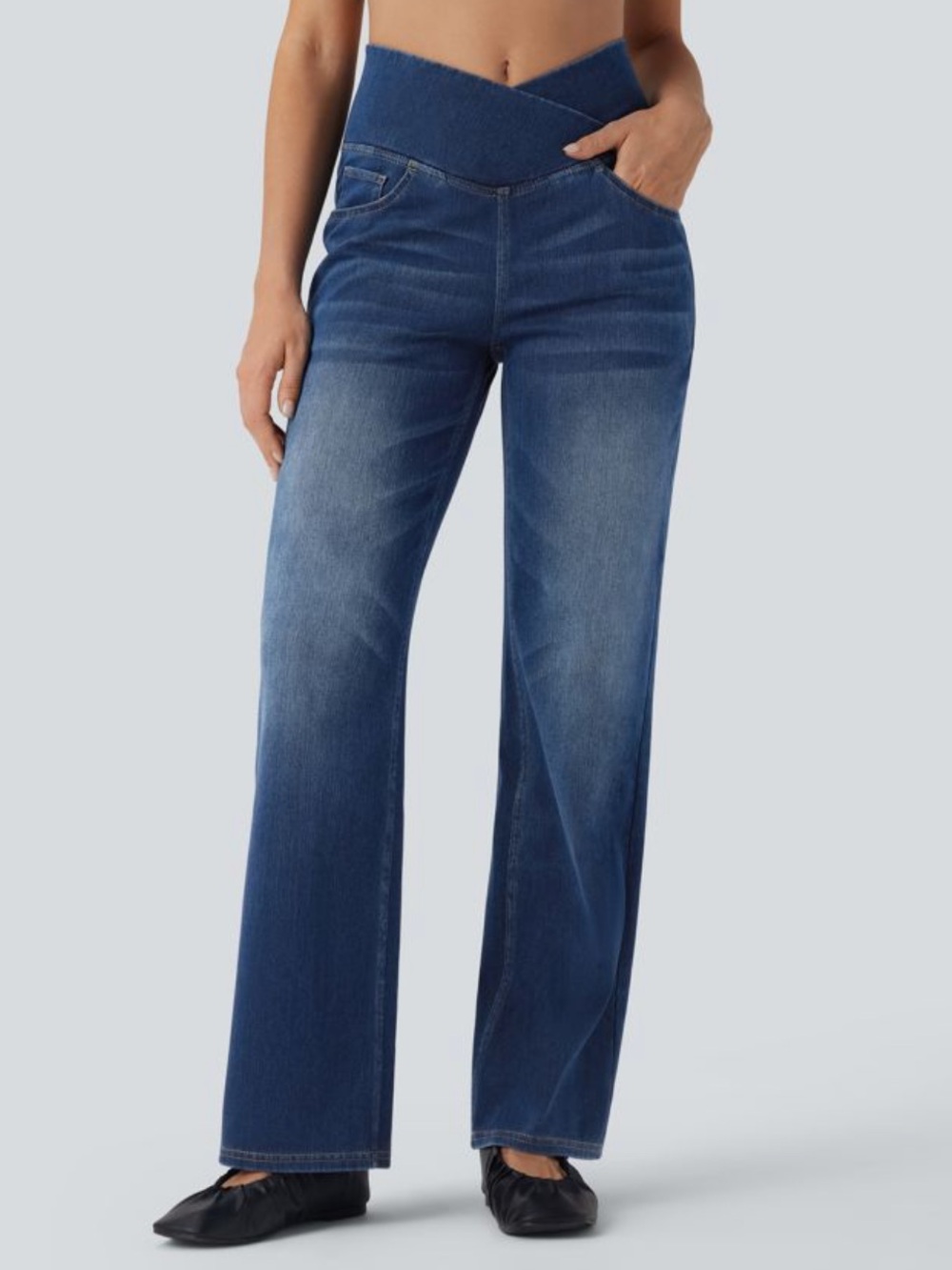 NEW! Halara Flex High Waisted Tummy Control Casual Straight Leg Jeans